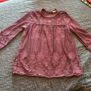 Chance or Fate Lace Boho Flowy Blouse Rose Petal Size‎ Small